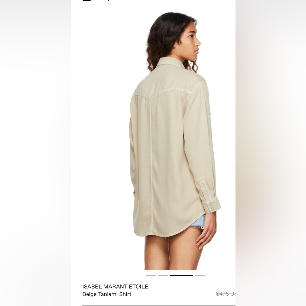 Isabel Etoile Merant tanamia shirt in beige. NWOT. Retail 475 - Picture 2 of 11